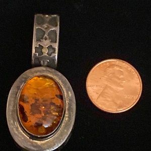 Lori Bonn Sterling and Amber pendant